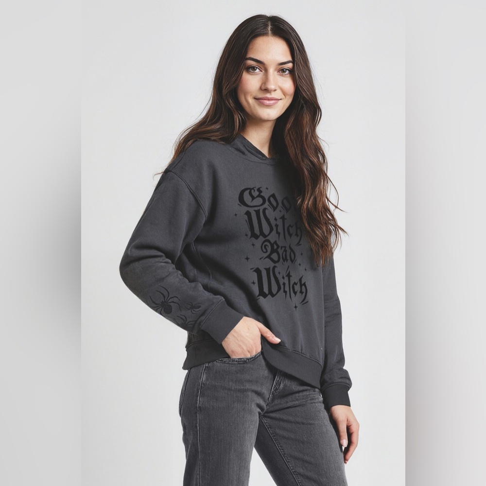 Wildfox Good Witch Blake Hoodie Pirate Black Size Small Spiders Halloween NEW - Picture 6 of 16